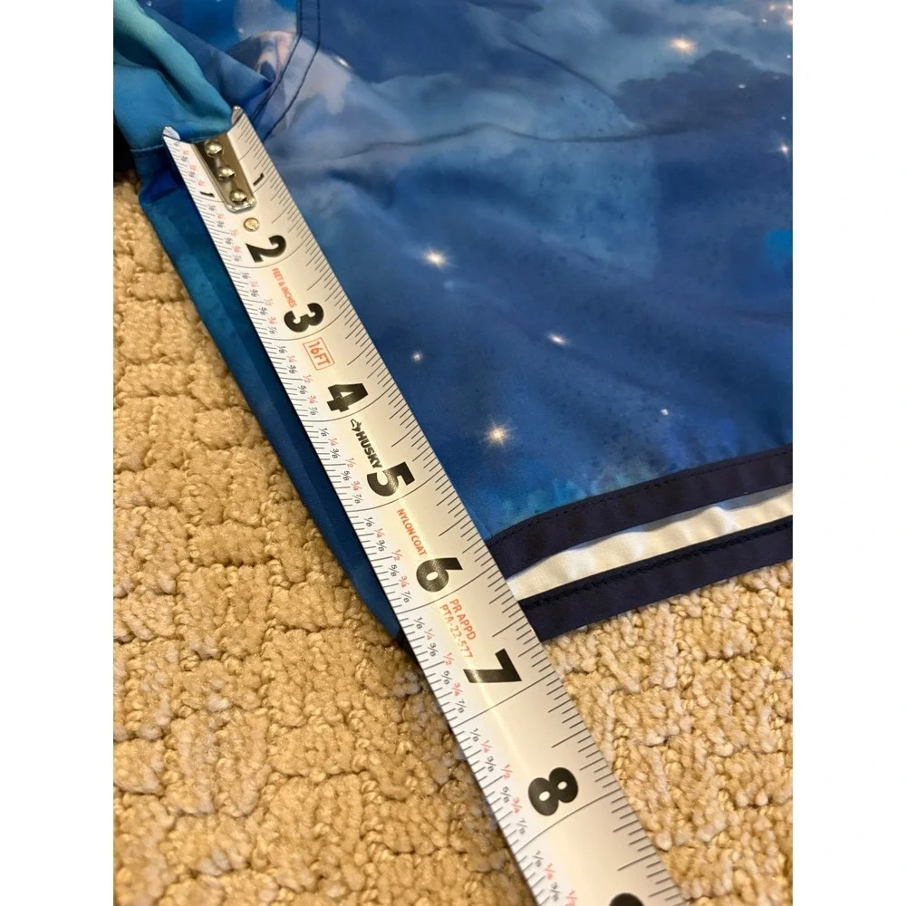 Lands End Boys Blue Galaxy Cloud Print Swim Trunks Board Shorts Size L 10-12